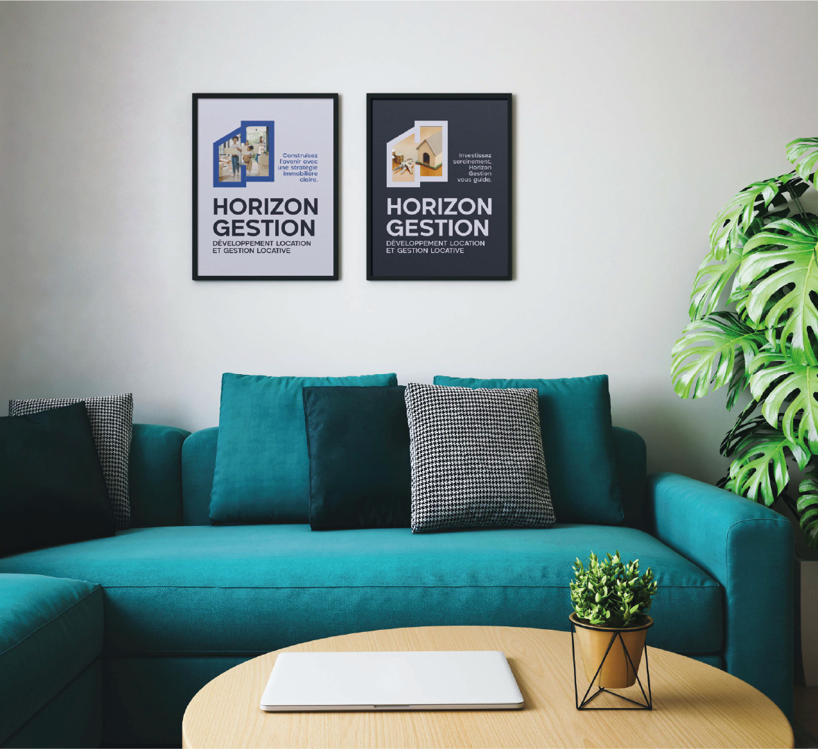 Identité visuelle Horizon Gestion sur différents supports